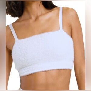 Gymshark White Fuzzy Sports Bra